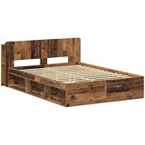  Okvir kreveta s pohranom s uzglavljem Staro drvo 150 x 200 cm | shoptok.hr