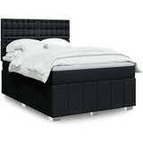 vidaXL Krevet s oprugama i madracem crni 160x200 cm od tkanine | shoptok.hr