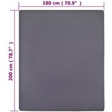 Plahta s gumicom od žerseja antracit 180x200 cm pamučna | shoptok.hr
