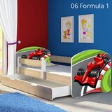  Otroška postelja ACMA z motivom, stranska sonoma + predal 180x80 cm 06 Formula 1 | Shoptok.si
