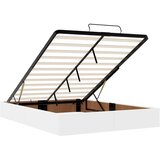 vidaXL Otomanski posteljni okvir z vzmetnico bel 140x200 cm um. usnje | Shoptok.si
