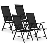  Set od 4 sklopive vrtne stolice, čelik, podesivi naslon, crne, MultiGarden | shoptok.hr