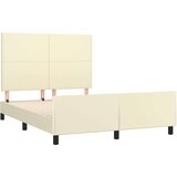  Posteljni okvir z vzglavjem krem 140x200 cm umetno usnje, (20738737) | Shoptok.si