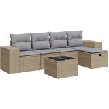 vidaXL 6-dijelni set vrtnih sofa s jastucima bež od poliratana | shoptok.hr