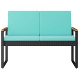  Vanjska klupa Crna i Tirkizna 107 x 61 x 80 cm poliratan | shoptok.hr