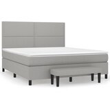  Krevet s oprugama i madracem svjetlosivi 180x200 cm od tkanine | shoptok.hr