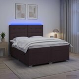 Boxspring krevet s madracem Tamno smeđa 200 x 200 cm Tkanina | shoptok.hr