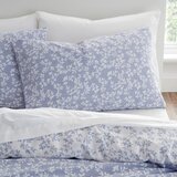 Bianca Bela/modra bombažna posteljnina za zakonsko posteljo 200x200 cm Shadow Leaves – | Shoptok.si