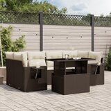  7-dijelni set vrtnih sofa od poliratana s jastucima smeđi | shoptok.hr