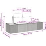 vidaXL 6-delni vrtni kavč set z blazinami Bež Poli Ratan | Shoptok.si