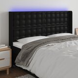  LED uzglavlje crno 147x16x118/128 cm od umjetna koža | shoptok.hr