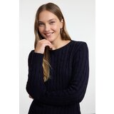 Trendyol Navy Blue Hair Knitted Crew Neck Knitwear Sweater | Shoptok.si