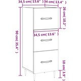  Komoda boja dimljenog hrasta 34 5x34x90 cm konstruirano drvo | shoptok.hr