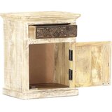 vidaXL Noćni ormarić bijeli 40 x 30 x 50 cm od masivnog drva manga | shoptok.hr