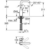 Grohe enoročna armatura za umivalnik ESSENCE New brez zgornjega dela sifona (23541001) | Shoptok.si