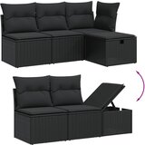  6-dijelni set vrtnih sofa s jastucima crni od poliratana Slike