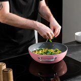 FABINI Vok aluminijasta ponev s pokrovko in neprijemljivo površino ø 28 cm Meda 3.0 – | Shoptok.si