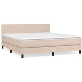  Box spring postelja z vzmetnico kapučino 180x200cm umetno usnje, (20895598) | Shoptok.si
