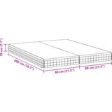 vidaXL Vzmetnice 2 pcs Bela, siva 80 x 200 cm Pleteni tekstil | Shoptok.si