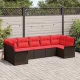  Vrtna sedežna garnitura z blazino 7 pcs Rjava Poly ratan, (5000143875) | Shoptok.si