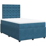 Maison Chic Box spring postelja - Vzmetna postelja z vzmetnico temno moder 120x190 cm žamet SL17076, (21895362) | Shoptok.si