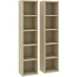 vidaXL Ormarići za CD-ove 2 kom boja hrasta 21x16x93,5 cm od iverice | shoptok.hr