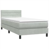 Box spring postelja z vzmetnico svetlo siva 80x220 cm žamet, (21790732) | Shoptok.si