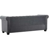 vidaXL Trosjed Chesterfield s baršunastom presvlakom 199 x 75 x 72 cm sivi | shoptok.hr