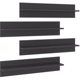  Zidne police 4 kom sjajne sive 80x11,5x18 cm konstruirano drvo | shoptok.hr