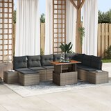 vidaXL Set sofa u vrtu Set od 9 Siva Ratan, poliester jastučići Cijene