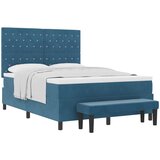  s opruga kutije Tamno plava 200 x 140 cm Baršun | shoptok.hr