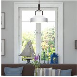  Quoizel QZ-BRECKEN-2P-OZ-OPAL - Luster na šipci BRECKEN 2xE27/60W/230V crna/bela | Eponuda.com