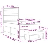  Krevet s podnice s madracem i klupom Tamnosmeđa 90x200 cm Tkanina | shoptok.hr