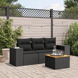 vidaXL 4-dijelni set vrtnih sofa od poliratana s jastucima crni Cijene