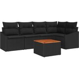  Sjedeća garnitura za vrt 6 kom. Crna poliratan 233,5 x 123,5 x 69 cm | Shoptok.si