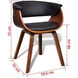  Blagovaonske stolice 4 kom od zaobljenog drva i umjetne kože | shoptok.hr
