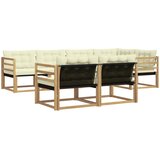  Set vanjskih sofa 7 kom. Bijela i krem Smeđa 325 x 166,5 x 73 cm | Shoptok.si
