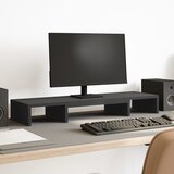 vidaXL Stojalo za monitor nastavljivo črno 80x24x10,5 cm inž. les Cene