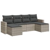 Maison Chic Seti vrtnega pohištva - Vrtna garnitura - Vrtni pohištvo set 6-delna z blazinami siv poli ratan, (21807842) | Shoptok.si