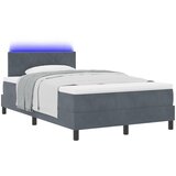 vidaXL Postelja s vzmetnico in LED temno siva 120x200 cm žamet Cene