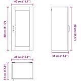 vidaXL Stenska kuhinjska omarica Črna 40 x 31 x 80 cm Konstruiran les | Shoptok.si