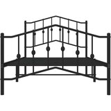 Metalni okvir kreveta s uzglavljem i podnožjem crni 100x190 cm | Shoptok.si