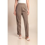 Fenzy Plus Size Hlače Z Elastiko, Rjave | Shoptok.si