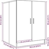 Ormarić za perilicu rublja boja dimljenog hrasta 71x71 5x91 5cm | shoptok.hr