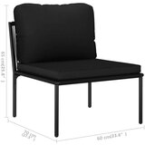  3-dijelna vrtna garnitura s jastucima crna PVC | shoptok.hr