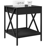  Noćni ormarić s beskonačnim LED svjetlima crni 40x40x49 cm | Eponuda.com