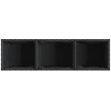  Vrtna sadilica s 3 posude crna 105 x 30 x 32 cm od poliratana | shoptok.hr