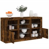 vidaXL Komoda s LED svjetlima boja dimljenog hrasta 123x37x67 cm Cijene