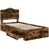  Krevetna konstrukcija s ladicama Dimljeni hrast 90 x 190 cm Smeđa 193 x 93 x 100 cm | Shoptok.si