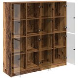  Highboard 2 pcs Staro drvo 68 x 37 x 142 cm Konstruirano drvo | shoptok.hr
